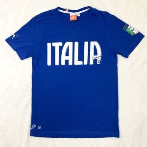 Puma |  Ladies (S) Blue Team Italia Soccer Tee